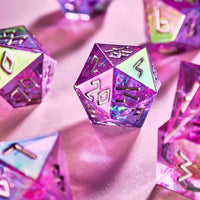 HEIMDALLR liquid core DND dice set in Fenrir's Shadow with glowing LED display box - view 31