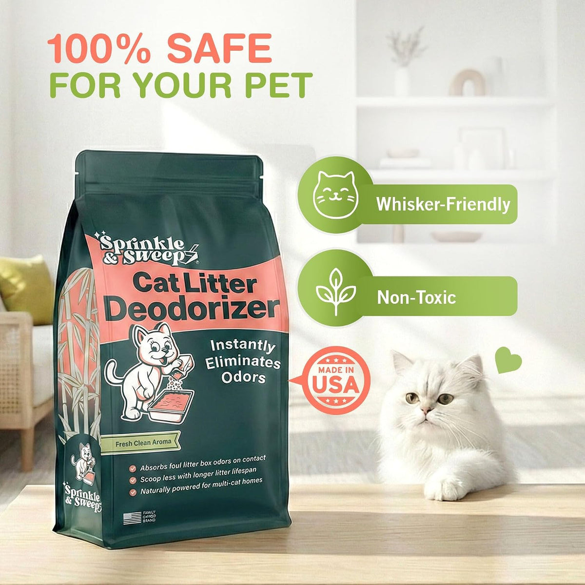 Sprinkle & Sweep: Litter Box Deodorizer - 2 Pack - image 2