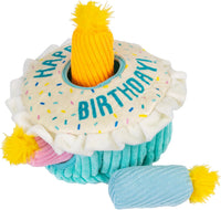 Outward Hound Hide-A-Birthday-Cake Plush Squeaky Dog Toy - Birthday Cake