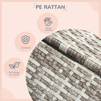PawHut Wicker Dog House Outdoor with Canopy, Rattan Dog Bed with Water-Resistant Cushion, Raised Dog Bed for Small, Medium Dogs up to 66 lbs, 19.75" in Length, Gradient Gray Wicker & Cushion