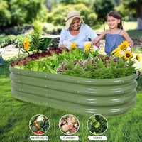 Galvanized Raised Garden Bed Outdoor- 2 Pcs Raised Beds for Gardening| Metal Planter Box, Steel Raised Garden Bed Kit with Gloves for Vegetables, Flower, Herbs (4x2x1FT, Green)