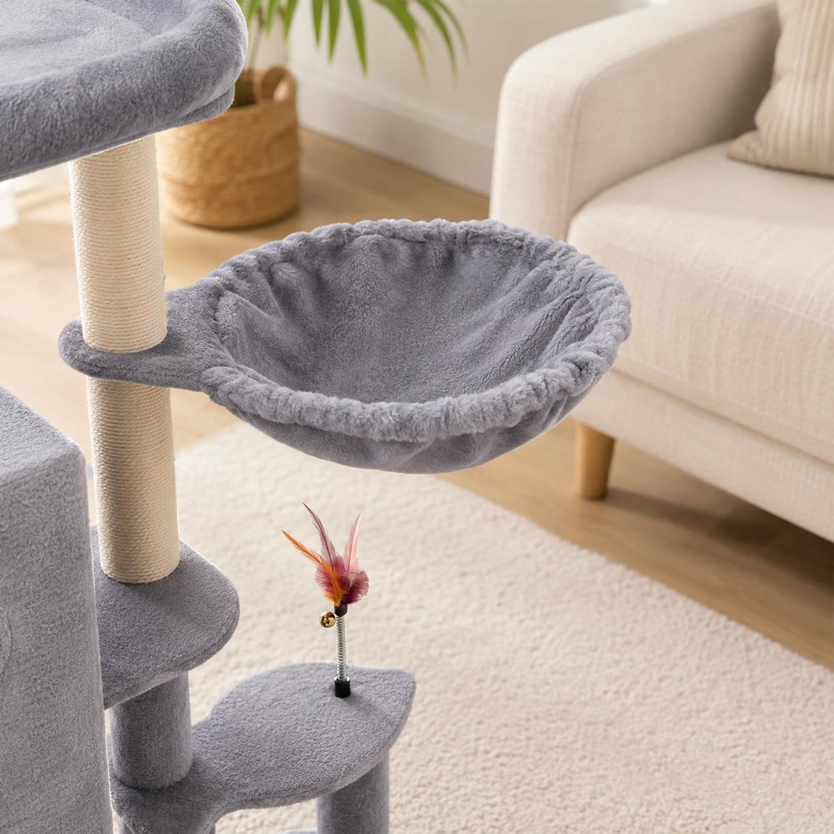 HUITREE 45in Cat Tree Tower with Big Condo for Indoor Cats - 336G - image 4
