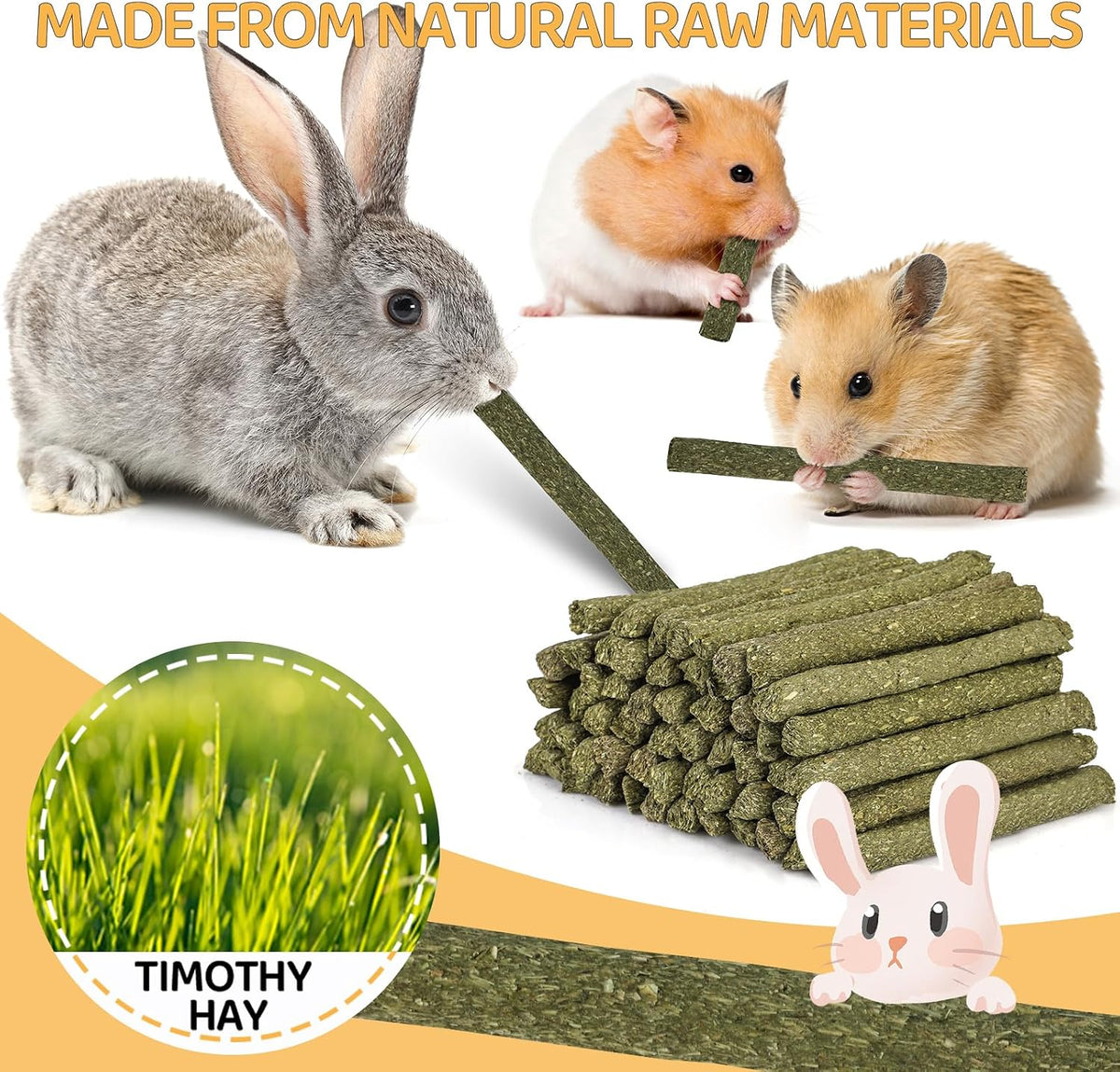 52Pcs Rabbit Chew Sticks, Guinea Pig Toys - 52P-Green-Set - image 4