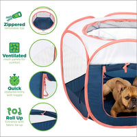 FurHaven Soft-Sided Dog & Cat Playpen - Navy / Medium - image 3