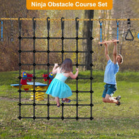 Climbing Cargo Net 49" x 77" Heavy Duty Climbing Rope Net for Outdoor - Black / 49" x 77" - image 3