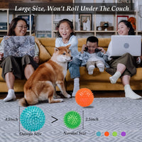 Dog Balls 4.5” Squeaky Dog Toys Spikey Ball for Aggressive Chewers - 4.5 Set of 4（Purple） - image 3