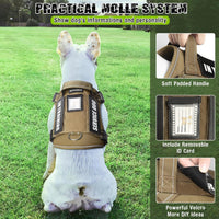 Tactical Dog Harness and Leash Set with 10 Patches for Large Dogs – Essentials for Dogs - Small / Brown - image 4