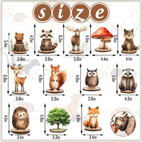 FYSUIMU woodland animal table centerpieces, 12 painted wooden signs standing in matching bases - view 12