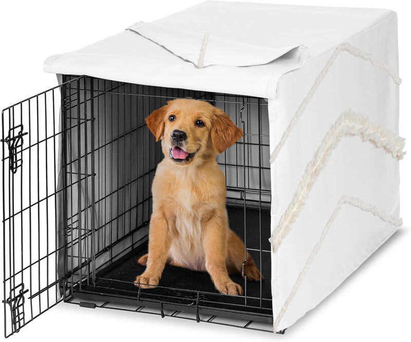 Sweet Jojo Designs 24in. Small Dog Crate Cover Pet Cage - Ivory / 36.0"L x 23.5"W x 24.0"H