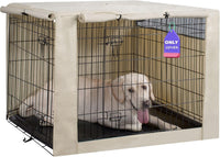 42-Inch Dog Crate Cover with Mesh, Waterproof Kennel Cover - 42.0"L x 28.0"W x 30.0"H / Beige