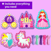 KRAFUN Princess, Unicorn & Mermaid Lacing Cards Age 3+ - Princess - Standard - image 2
