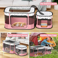 Cat Playpen, Portable Pet Dog Playpen - Pink / 32" × 24" × 22" - image 4