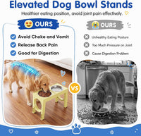 XIAZ Elevated Dog Bowls Large Breed Raised Dogs Bowl Stand - F-Yellow / Basic - image 3