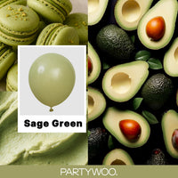 PartyWoo White Balloons 101pcs Matte White Latex Helium Balloons 12 - Green-3084 - image 2