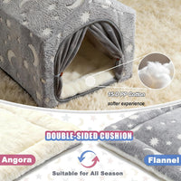 Indoor Dog House, Soft Warm Glow Dog Cave for Medium & Large Dogs – Essentials for Dogs - M (18"×18"×18") / Grey - image 3
