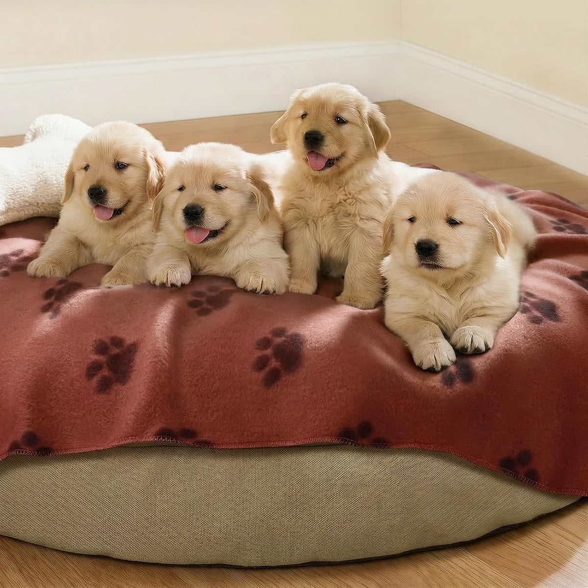 LINENLUX Fleece Dog Blankets 6-Pack - Coffee / 45x31 inch (Pack of 6) - image 2
