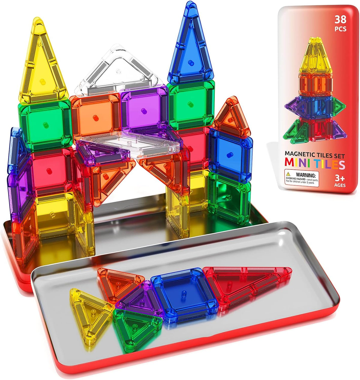 Magnetic Tiles Mini Travel Toddler Set - Color-16
