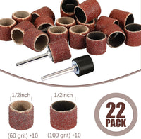 22-piece dog nail grinder replacement kit with sanding bands and black drums - view 2