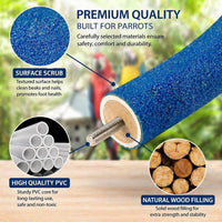 U-Shaped Large Parrot Perch, Quartz Bird Perch for Cage – Essentials for Birds - Large / Blue - image 4