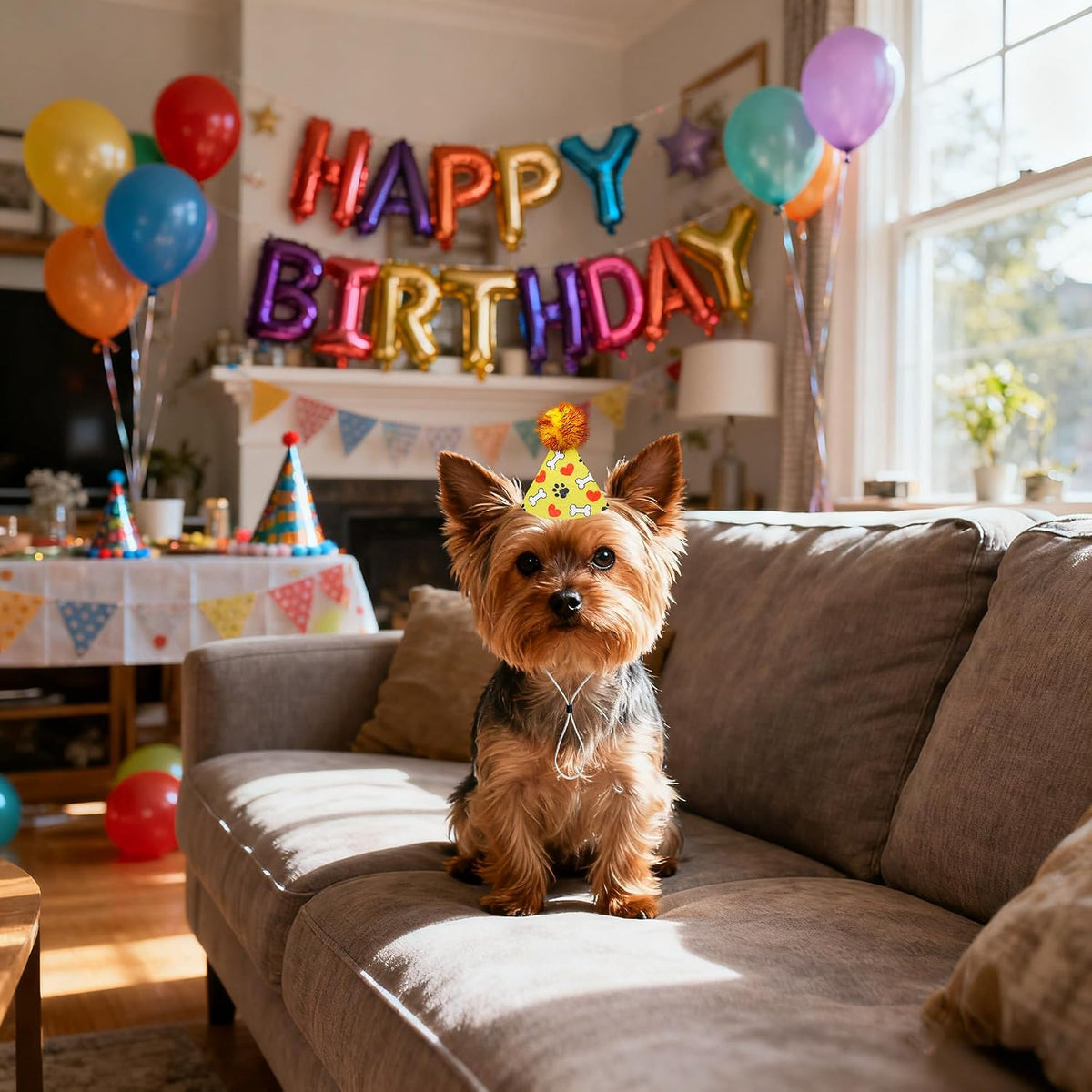 6PCS Dog Birthday Party Hats Felt for Small Medium Dogs Paw Bone – Essentials for Dogs - Party Hat / Mini - image 4