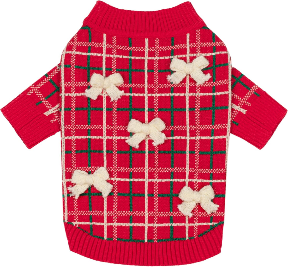 Fitwarm Pumpkin Dog Sweater - XX-Large / Plaid Bow