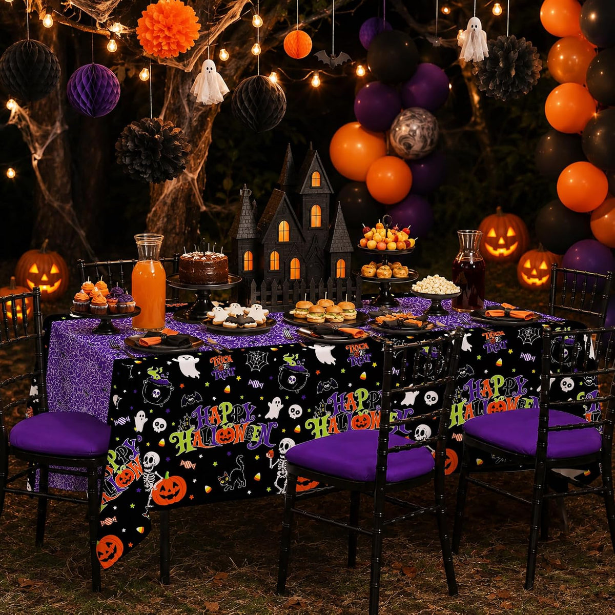 Gatherfun Ice Cream Party Supplies: 2-Pack Ice Cream Birthday Party - Purple Hallooween - image 3