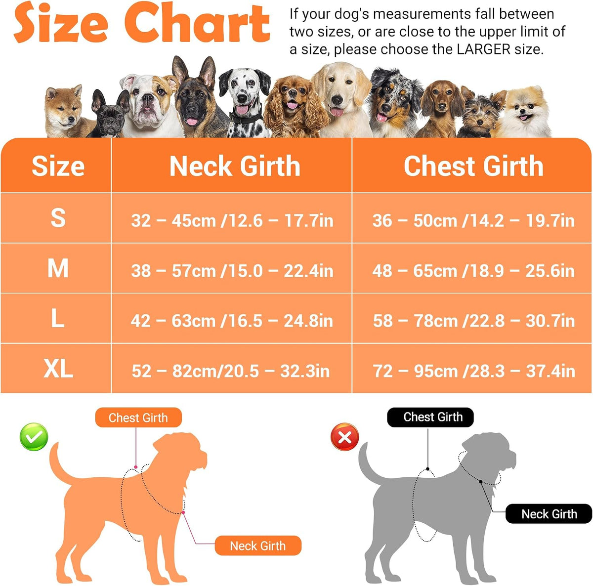Funfox Dog Harness Medium Sized Dog - Orange / Small - image 2