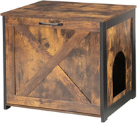 Cat Litter Box Enclosure, Hidden Litter Box Furniture - Rustic Brown / 23.6"L x 19.7"W x 21.7"H