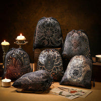 Shappy 6 Pcs Velvet Drawstring Pouches for Tarot Cards Dice - Stylish Style - image 4