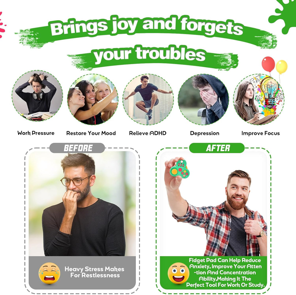 Yrissmiss Fidget Toys for Adults - 3PC-C - image 4