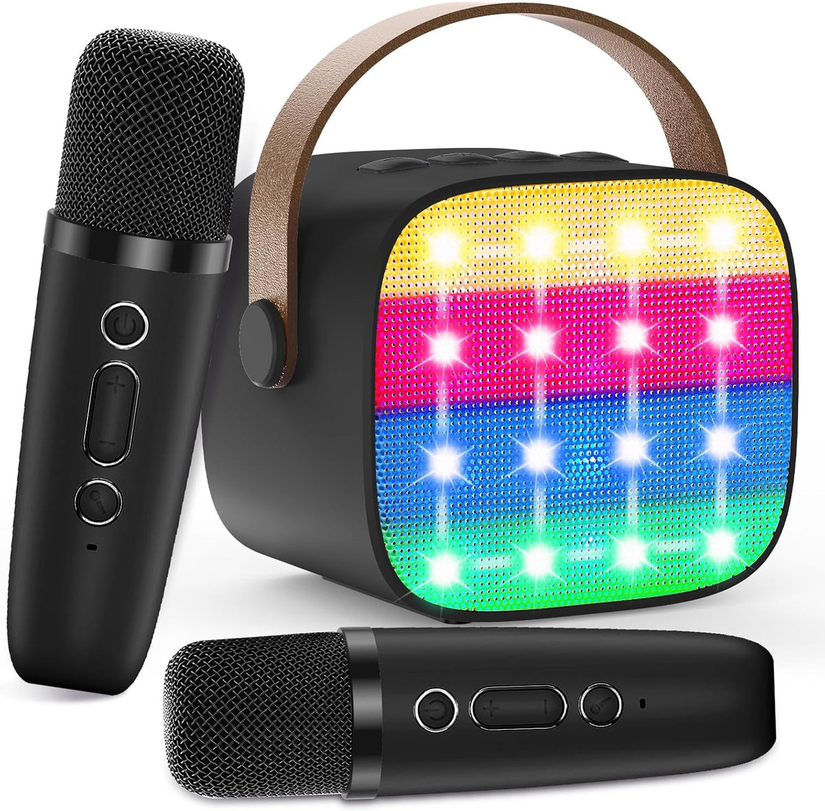 Karaoke Machine with 2 Microphones for Kids - Black