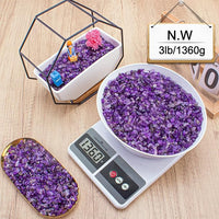 3 LB Amethyst Crystal Rocks Tumbled Crushed Stones Amethyst Crystal Quartz Chips Bulk Natural Gemstones Healing Reiki Mini Quartz Vase Filler Fish Tank Gravel Rocks