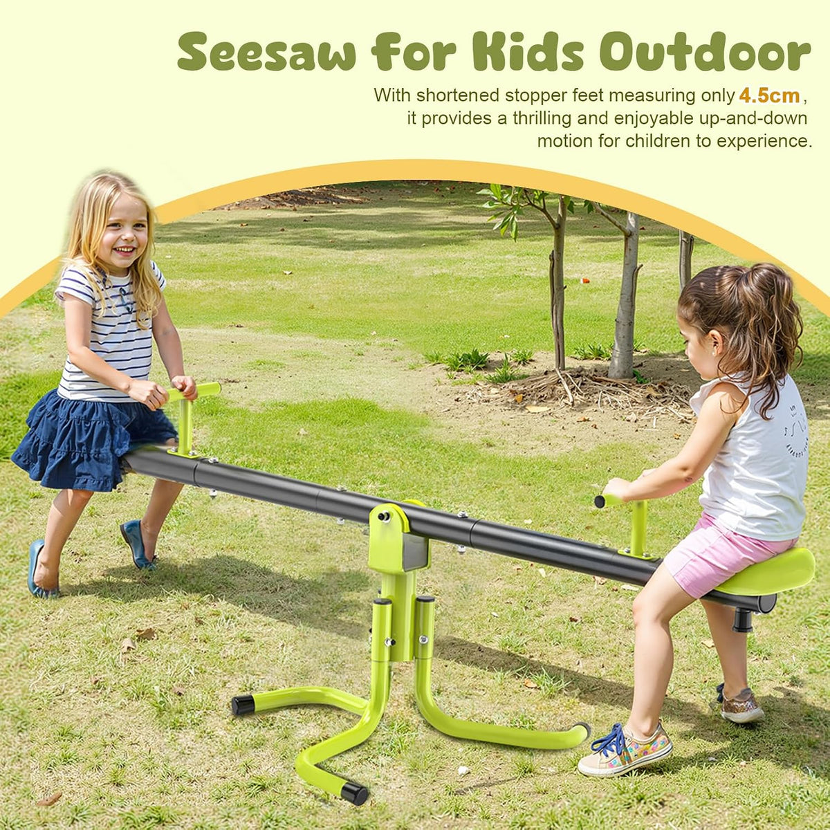 Iyoyo Teeter Totter Seesaw for Kids Children Ages 3-8 - Yellow-green - image 4