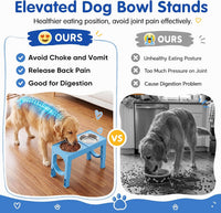XIAZ Elevated Dog Bowls Large Breed Raised Dogs Bowl Stand - E-Blue / Basic - image 3