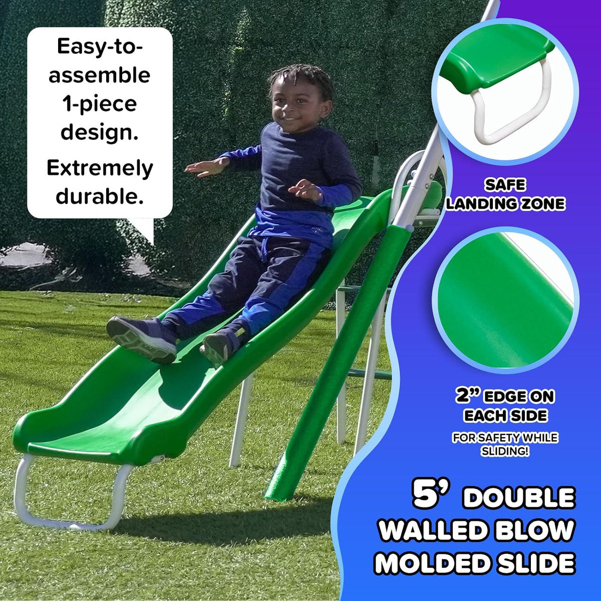 Sportspower Park Ridge metal swing set with slide, glider, teeter totter and swings - view 3