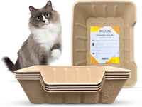 Disposable Litter Boxes – Daily Care for Cats - Brown / Jumbo - Low Entry 4-Pack