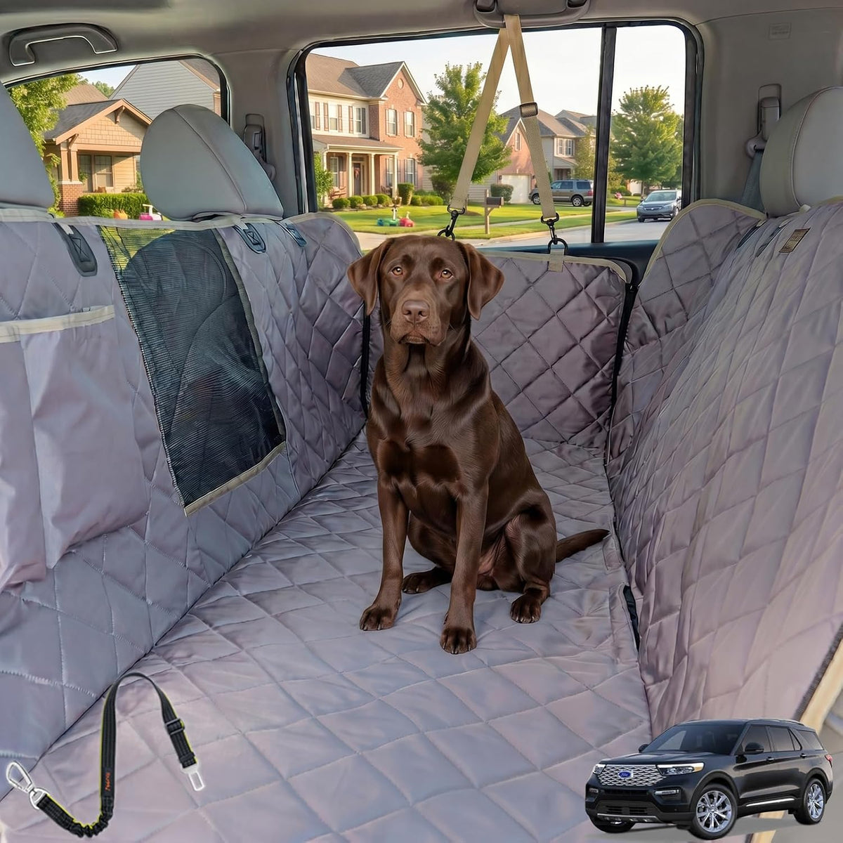 56"Wx60"L Dog Car Seat Cover for SUV & Truck - Standard / GRAY