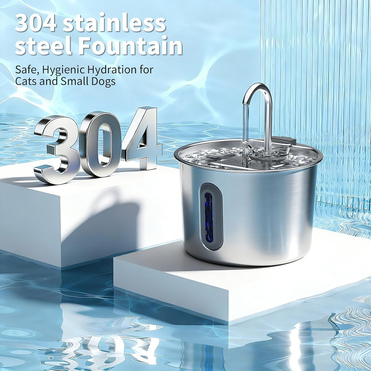 Stainless Steel Cat Fountain - TY09 - image 2