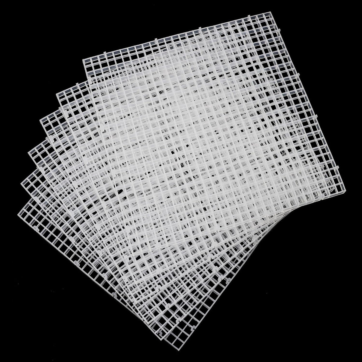 Aquarium Fish Tank Divider Plastic Egg Crate Filter Bottom Tray - L 6pcs