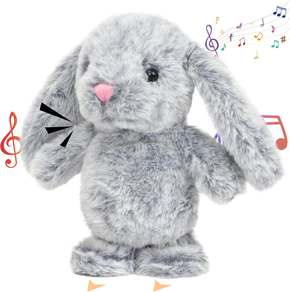 Hopearl Talking Singing Cowgirl Repeats What You Say Girl Walking - Gray Bunny
