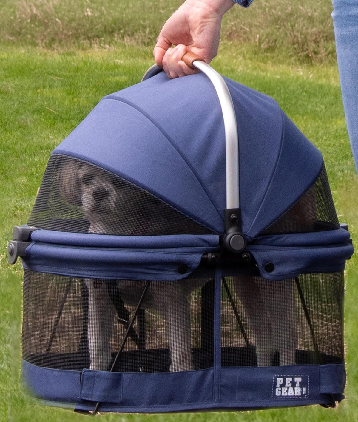 Pet Gear No-Zip View 360 Pet Carrier & Car Seat, 15" - Denim / 20.0"L x 12.0"W x 18.5"H