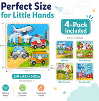 Wooden Peg Puzzles for Toddlers 1-3 - Style D - image 3