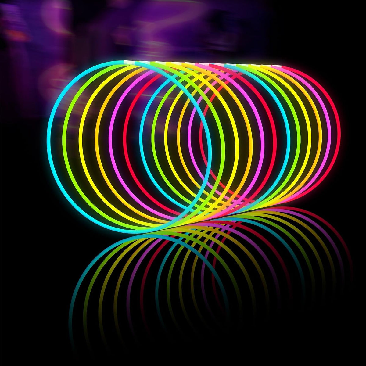 Glow Fever Glow Sticks Bulk 100ct 22'' Glow Necklaces with Connectors - Multicolored