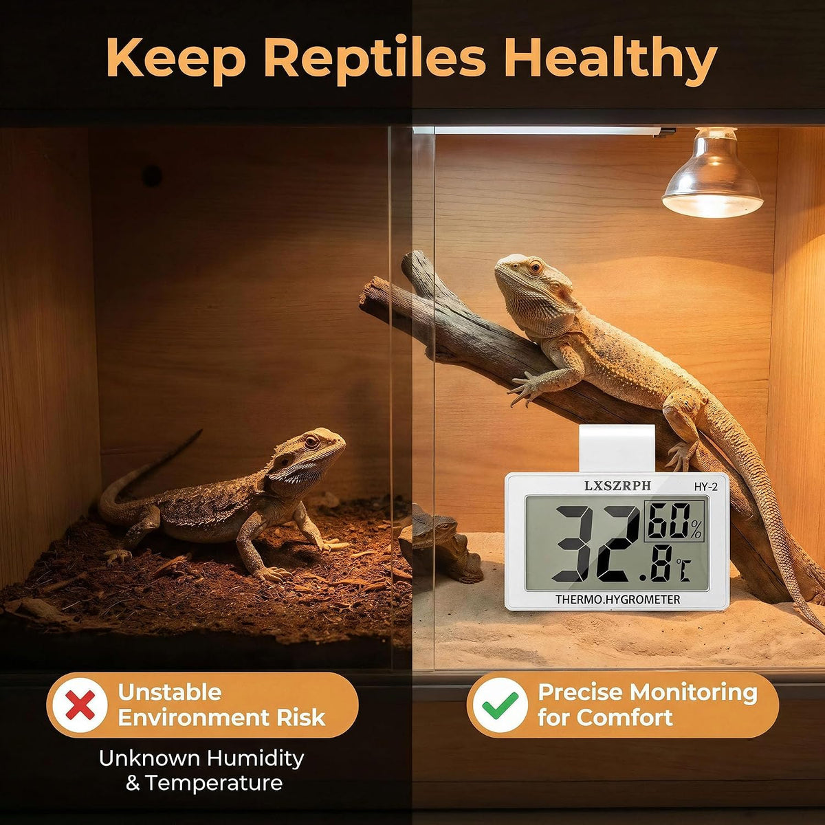 Reptile Hygrometer Thermometer - 1 pack - image 2