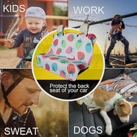 Back Seat Cover for Car Trucks Van SUV,Waterproof Rear Bench Towel Seat Covers for Dogs and Kids,Automotive Backseat Protector (Strawberry)