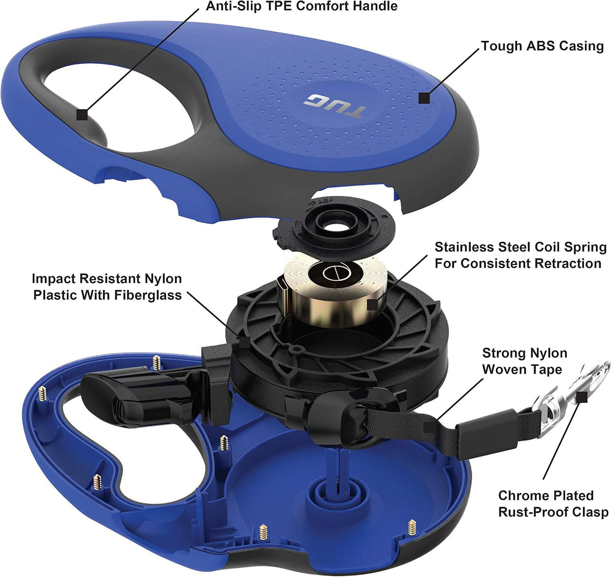 TUG Original Retractable Dog Leash - Blue / Large - image 3