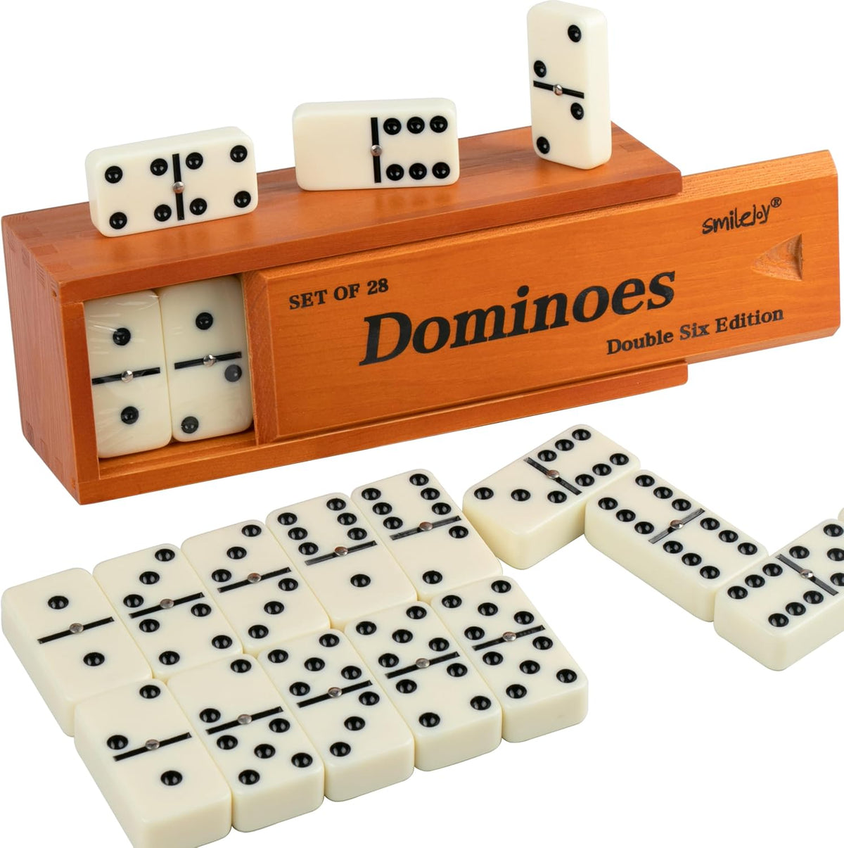 Smilejoy Double Six Dominoes Set for Adults - Jumbo Size
