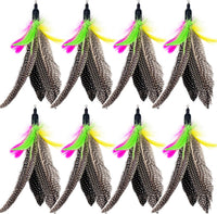 Cat Feather Toys Refills, 6 Pieces Handmade Da Bird Feathers Refill, Cat Wand Replacement Feather - D-8 PCS Feather Refills