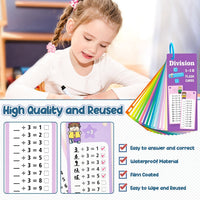 Anemeeoke 1-12 multiplication flash cards with dry erase markers and binder ring - view 11