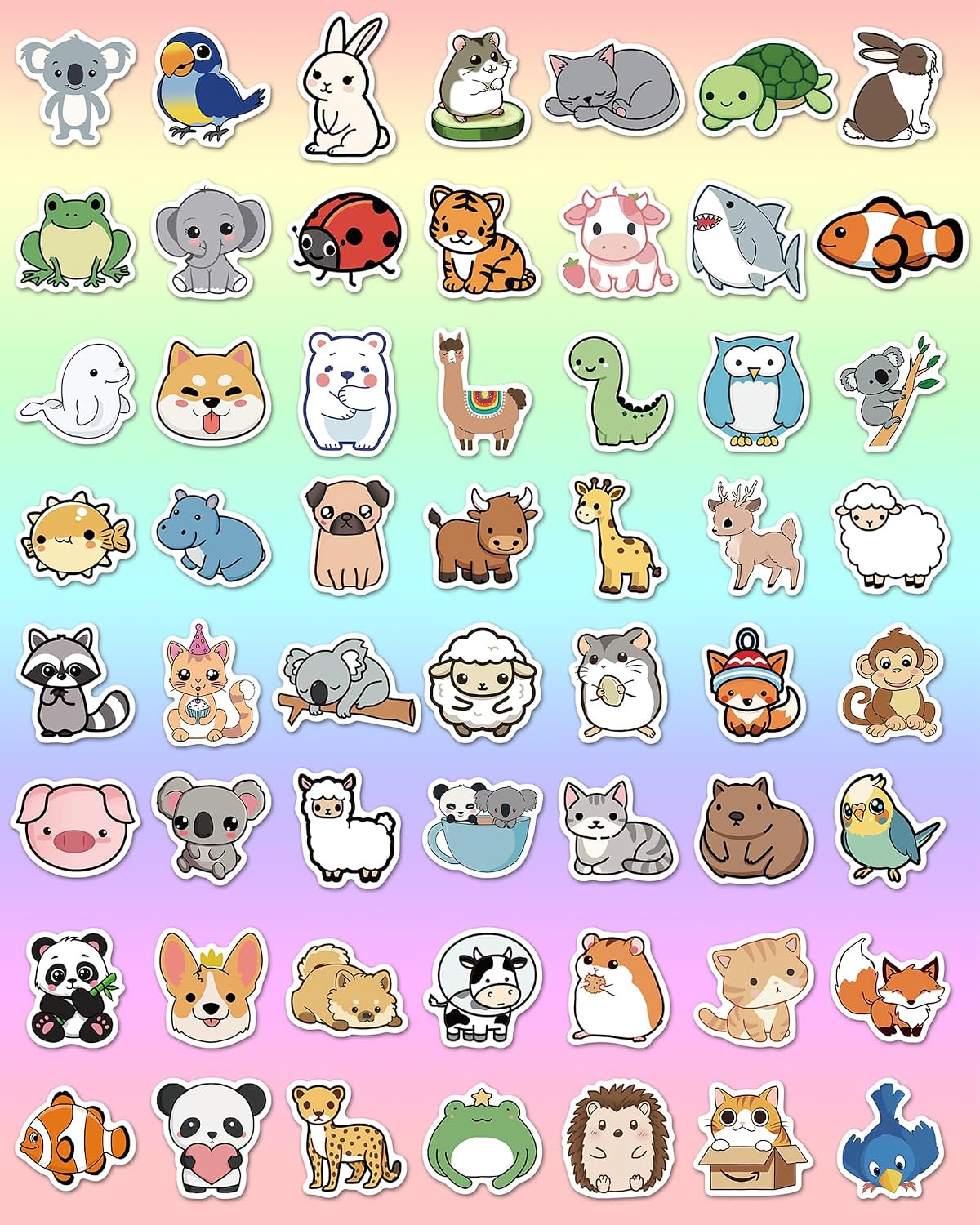 100 Pcs Animal Stickers for Kids, Cute Water Bottle Stickers - 100 Pcs - image 2